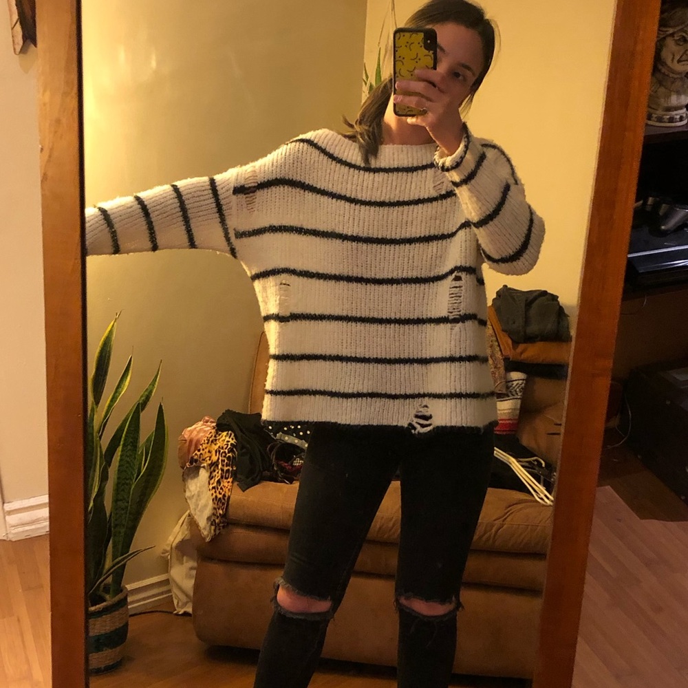 Oversized Distressed Sweater